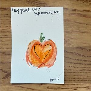 Hand-Painted Peach Art